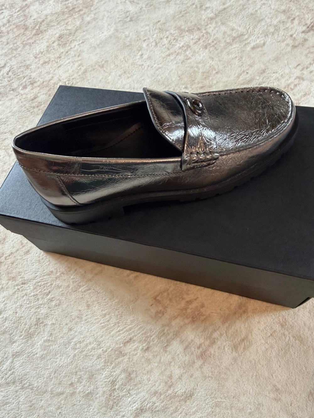 Coach Women's Jocelyn Penny Loafers Metallic Size 5 - Picture 3 of 6